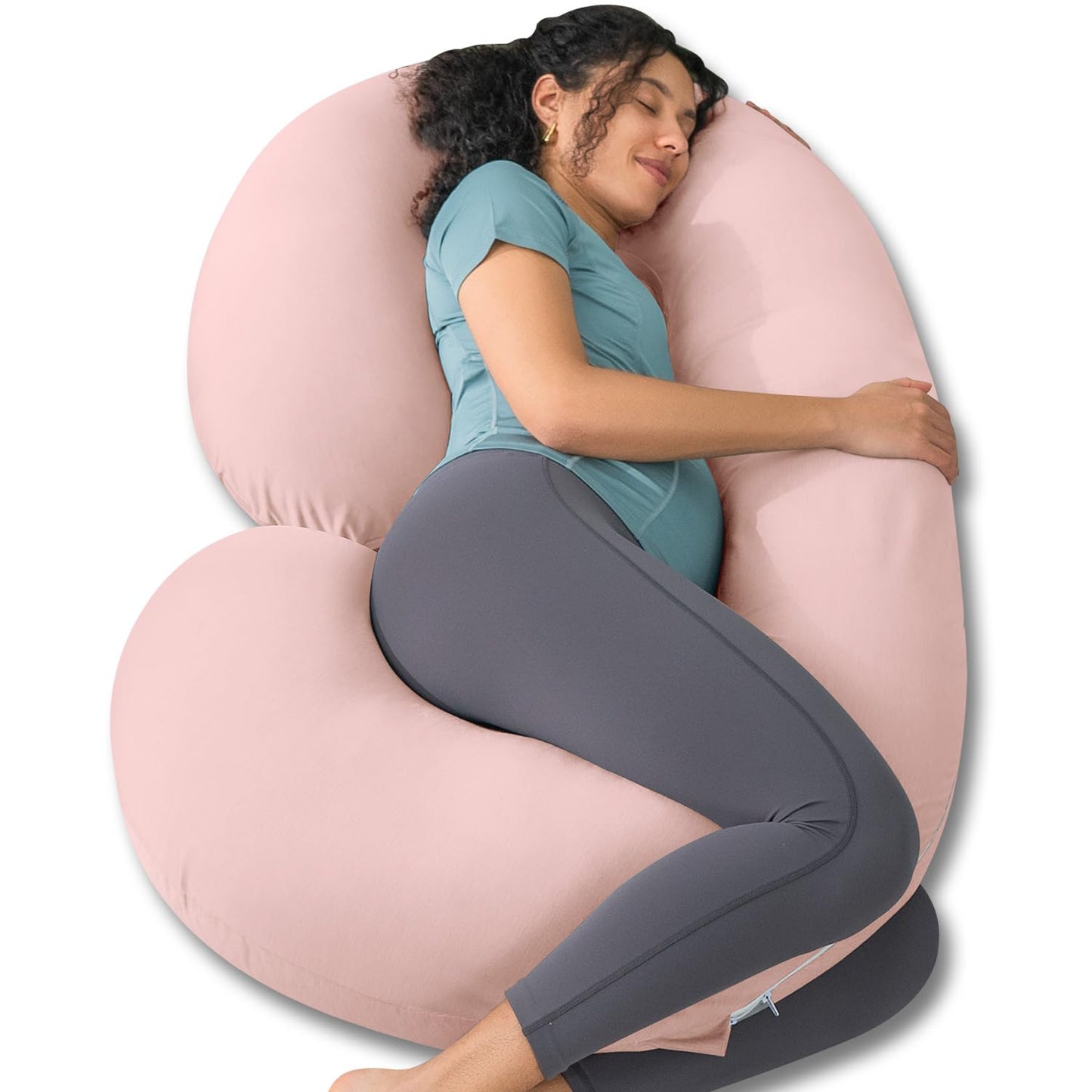 Pregnancy Pillow Cooling, Maternity Pillow with Soft Cotton Cover, C Shaped for Side Sleeping