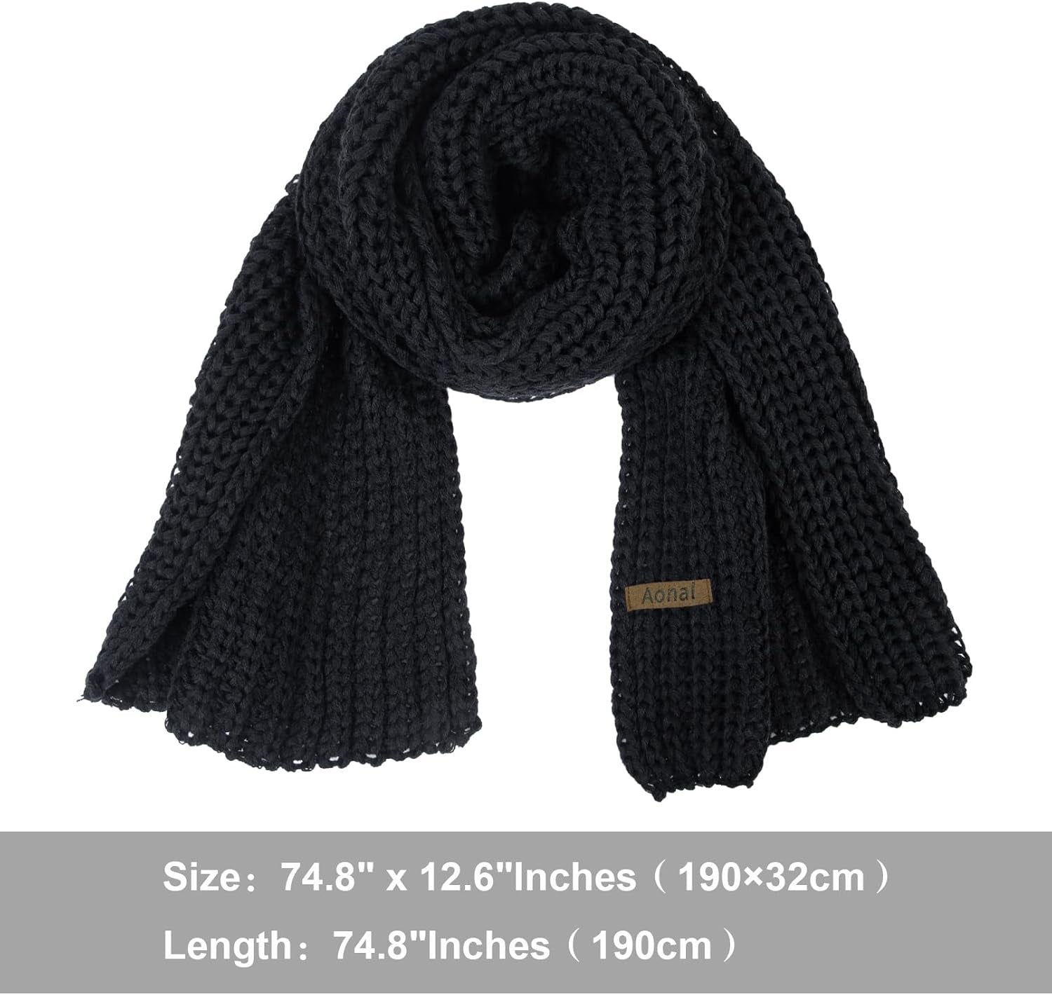 Womens Winter Scarf Cold Weather Thick Warm Cable Knit Wraps Chunky Large Soft Long Scarves
