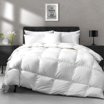 Heavyweight down Feather Fibers Comforter California King Size - Ultra-Soft Luxury High Fill-Power Hotel-Style Thicker Winter Duvet Insert for Colder Weather/Sleeper (104X96, White)