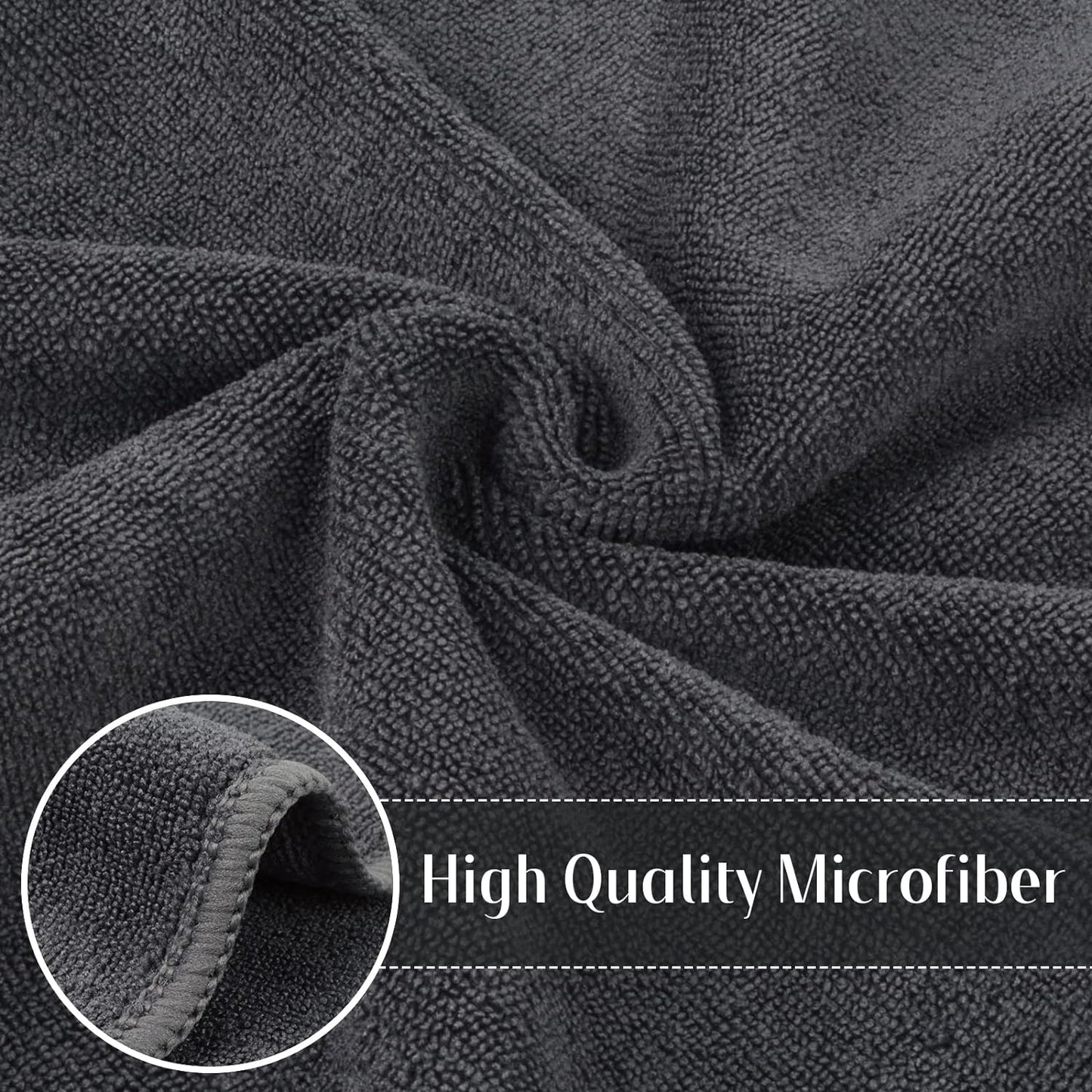 Microfiber Cleaning Cloth Ultra Absorbent Softer Towel Reusable Cloth No Streak Lintless Cleaning Clothes for Home, Kitchen, Car, Window Use 12X12 Inch Slate Grey 6 Pack