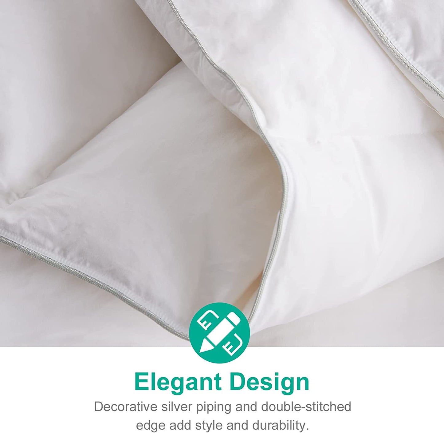 Heavyweight down Feather Fibers Comforter California King Size - Ultra-Soft Luxury High Fill-Power Hotel-Style Thicker Winter Duvet Insert for Colder Weather/Sleeper (104X96, White)