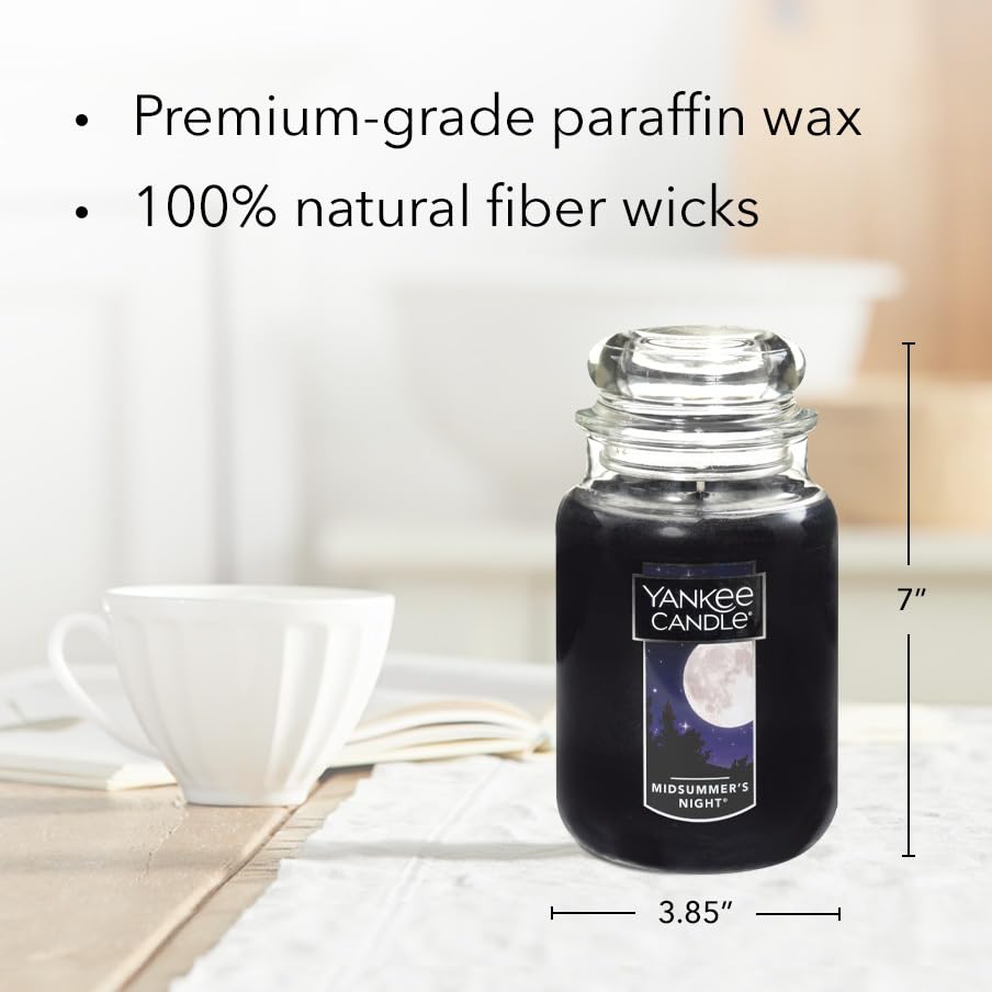 Yankee Candle Mid Summer's Night Scented Candle, 22oz Large Jar with up to 150 Hour Burn, Giftable