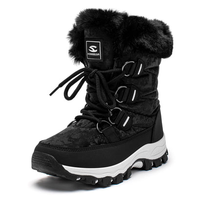 HOBIBEAR Women's Snow Boots Winter Outdoor Faux Fur Lined Warm Water Resistant Mid-Calf Booties