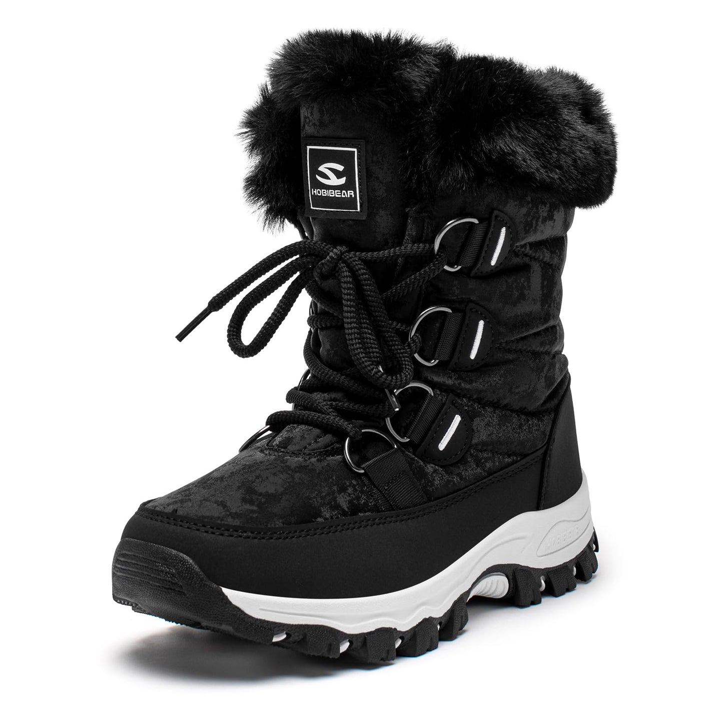 HOBIBEAR Women's Snow Boots Winter Outdoor Faux Fur Lined Warm Water Resistant Mid-Calf Booties