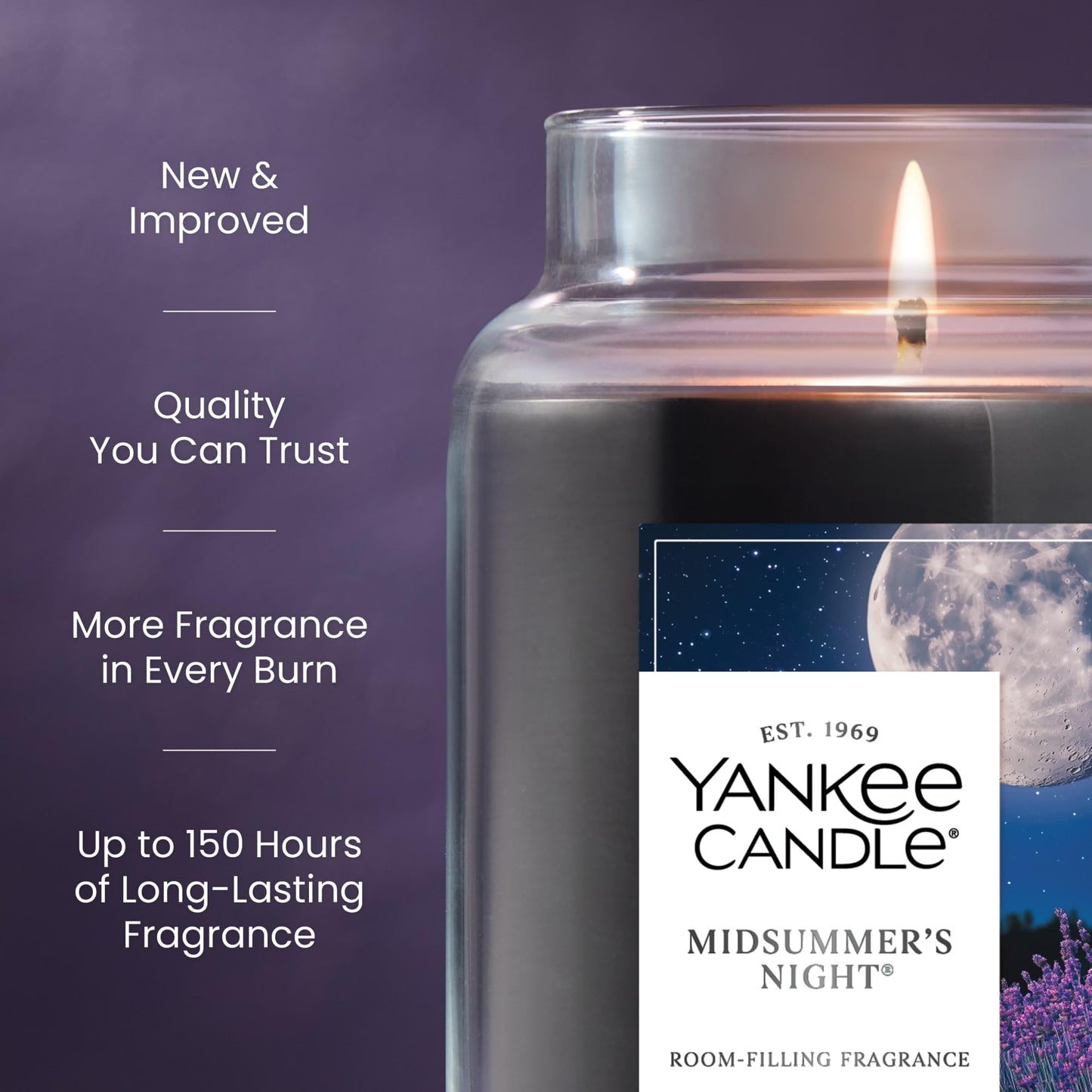 Yankee Candle Mid Summer's Night Scented Candle, 22oz Large Jar with up to 150 Hour Burn, Giftable