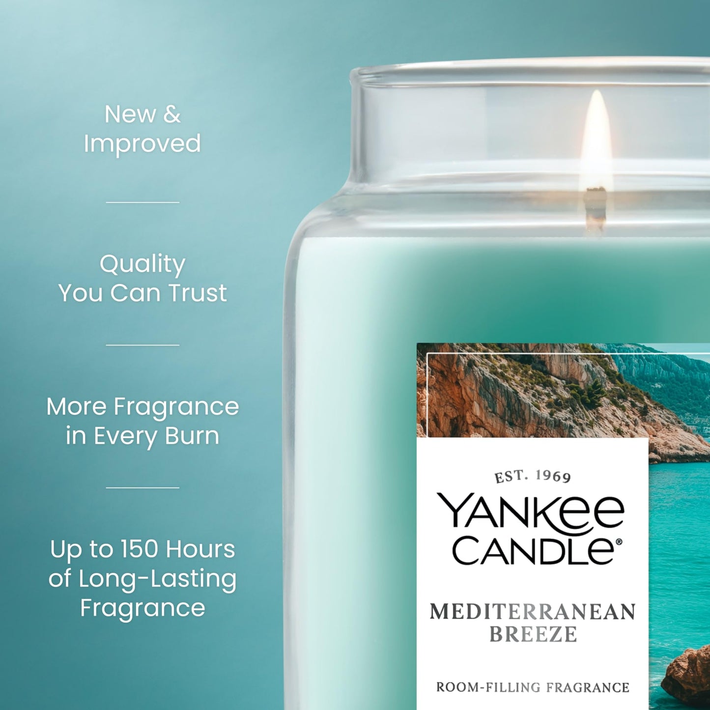 Yankee Candle Mid Summer's Night Scented Candle, 22oz Large Jar with up to 150 Hour Burn, Giftable