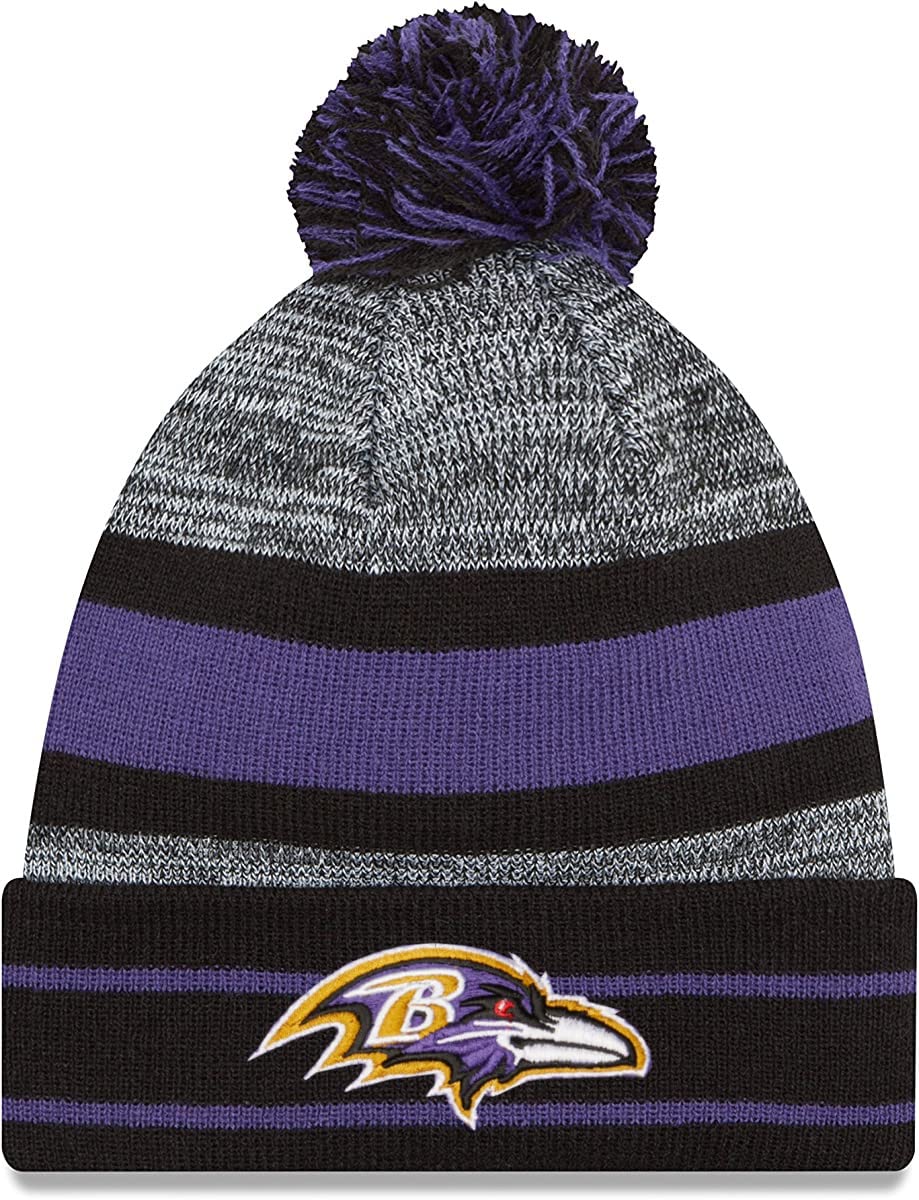 New Era Unisex-Adult NFL Official Sport Knit Classic Cuffed Knit Pom Beanie Hat