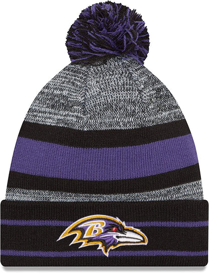 New Era Unisex-Adult NFL Official Sport Knit Classic Cuffed Knit Pom Beanie Hat