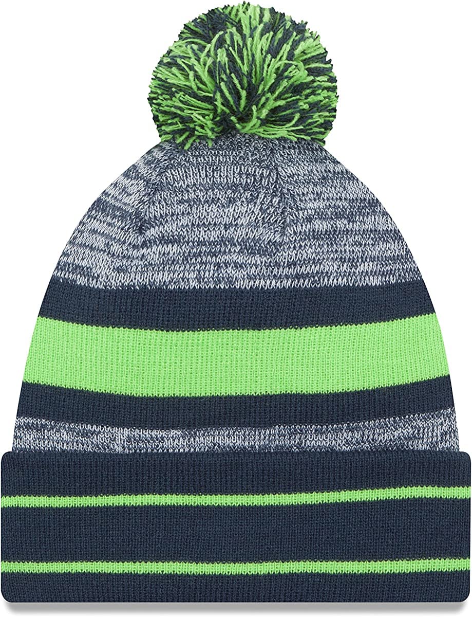 New Era Unisex-Adult NFL Official Sport Knit Classic Cuffed Knit Pom Beanie Hat