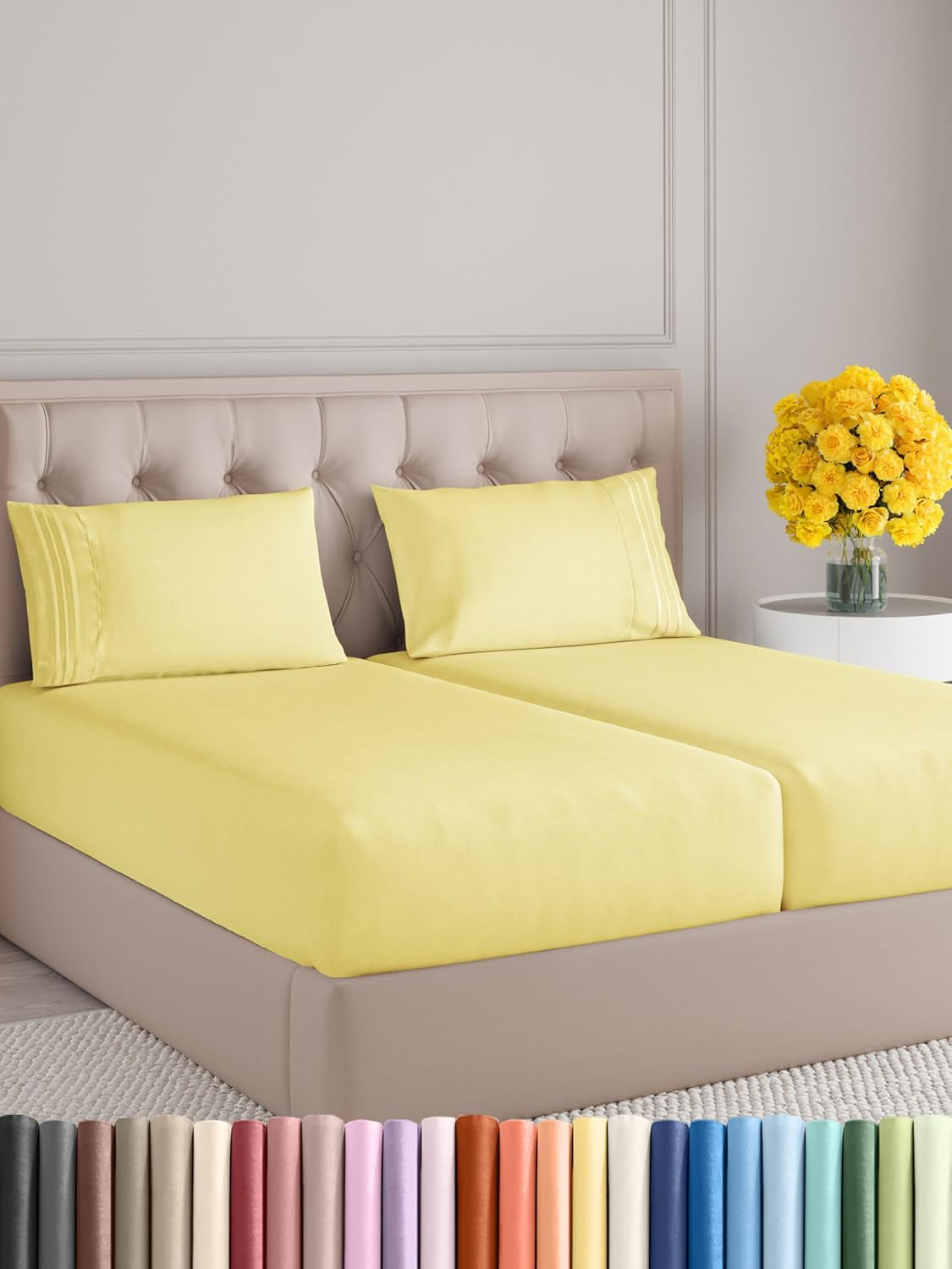 Queen Size 4 Piece Sheet Set - Comfy Breathable & Cooling Bed Sheets Set - Hotel Luxury Bedding for Women, Men, Kids, Teens, Boys & Girls - Deep Pockets, Ultra-Soft, Wrinkle Free - Oeko-Tex - Khaki