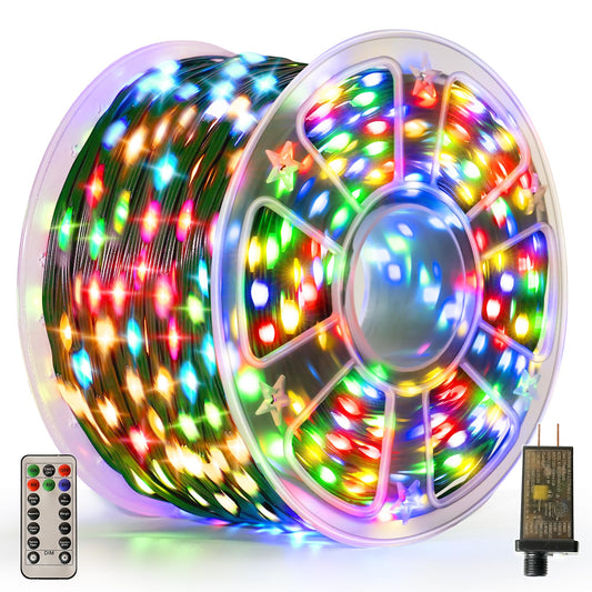 Christmas Lights 1200 LED 394 FT, IP67 Waterproof Christmastree Lights with 8 Modes, Remote Control 3 Timers & Memory Function Xmas Decorations for House and Holiday (Multicolor)