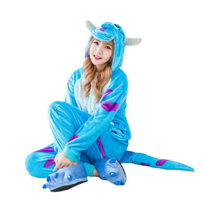 Kigurumi Blue Monster University Sulley Sullivan Onesies Pajamas Cartoon Costume Cosplay Pyjamas Party Dress Pijamas