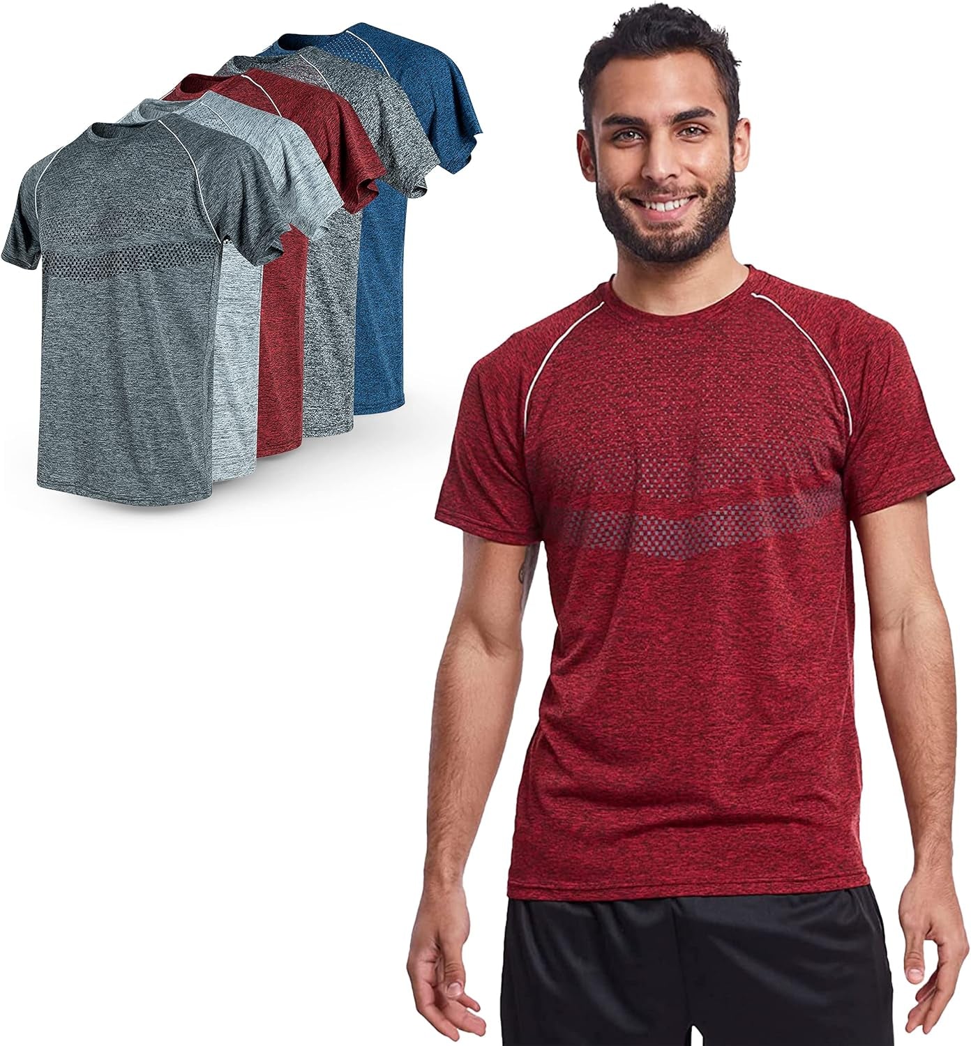 5 Pack Mens Gym Shirts for Men Workout Tshirts Shirts for Men Pack, Men'S Athletic Shirts & Tees, Dri Fit Shirts for Men