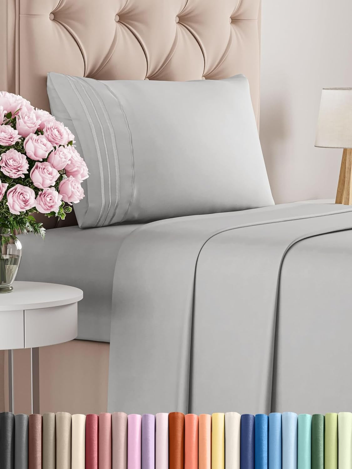 Queen Size 4 Piece Sheet Set - Comfy Breathable & Cooling Bed Sheets Set - Hotel Luxury Bedding for Women, Men, Kids, Teens, Boys & Girls - Deep Pockets, Ultra-Soft, Wrinkle Free - Oeko-Tex - Khaki