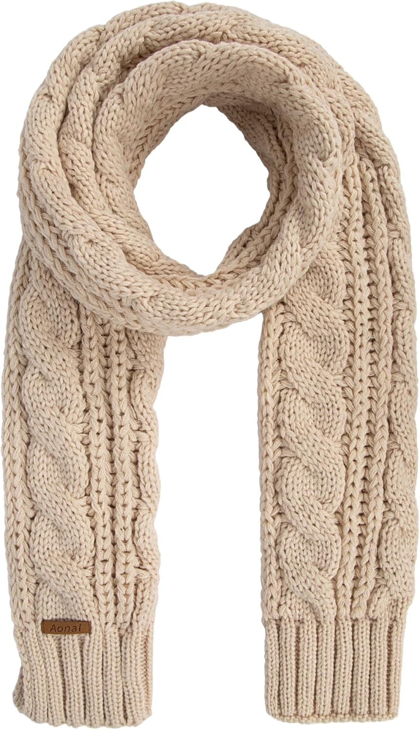 Womens Winter Scarf Cold Weather Thick Warm Cable Knit Wraps Chunky Large Soft Long Scarves
