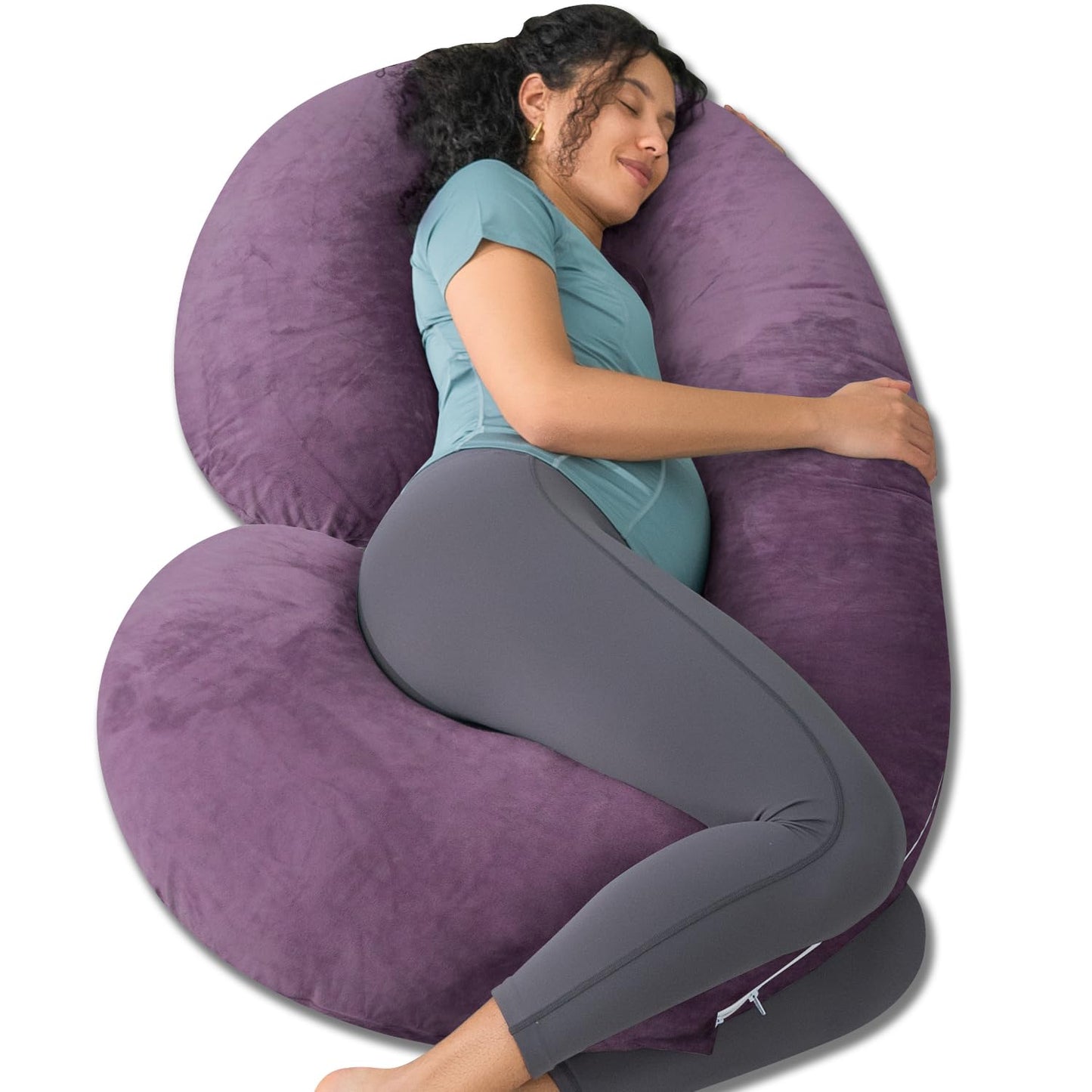 Pregnancy Pillow Cooling, Maternity Pillow with Soft Cotton Cover, C Shaped for Side Sleeping