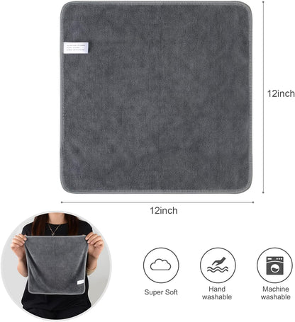 Microfiber Cleaning Cloth Ultra Absorbent Softer Towel Reusable Cloth No Streak Lintless Cleaning Clothes for Home, Kitchen, Car, Window Use 12X12 Inch Slate Grey 6 Pack