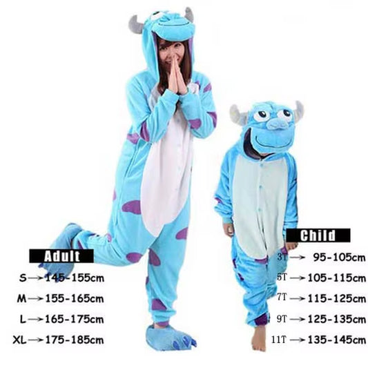 Kigurumi Blue Monster University Sulley Sullivan Onesies Pajamas Cartoon Costume Cosplay Pyjamas Party Dress Pijamas