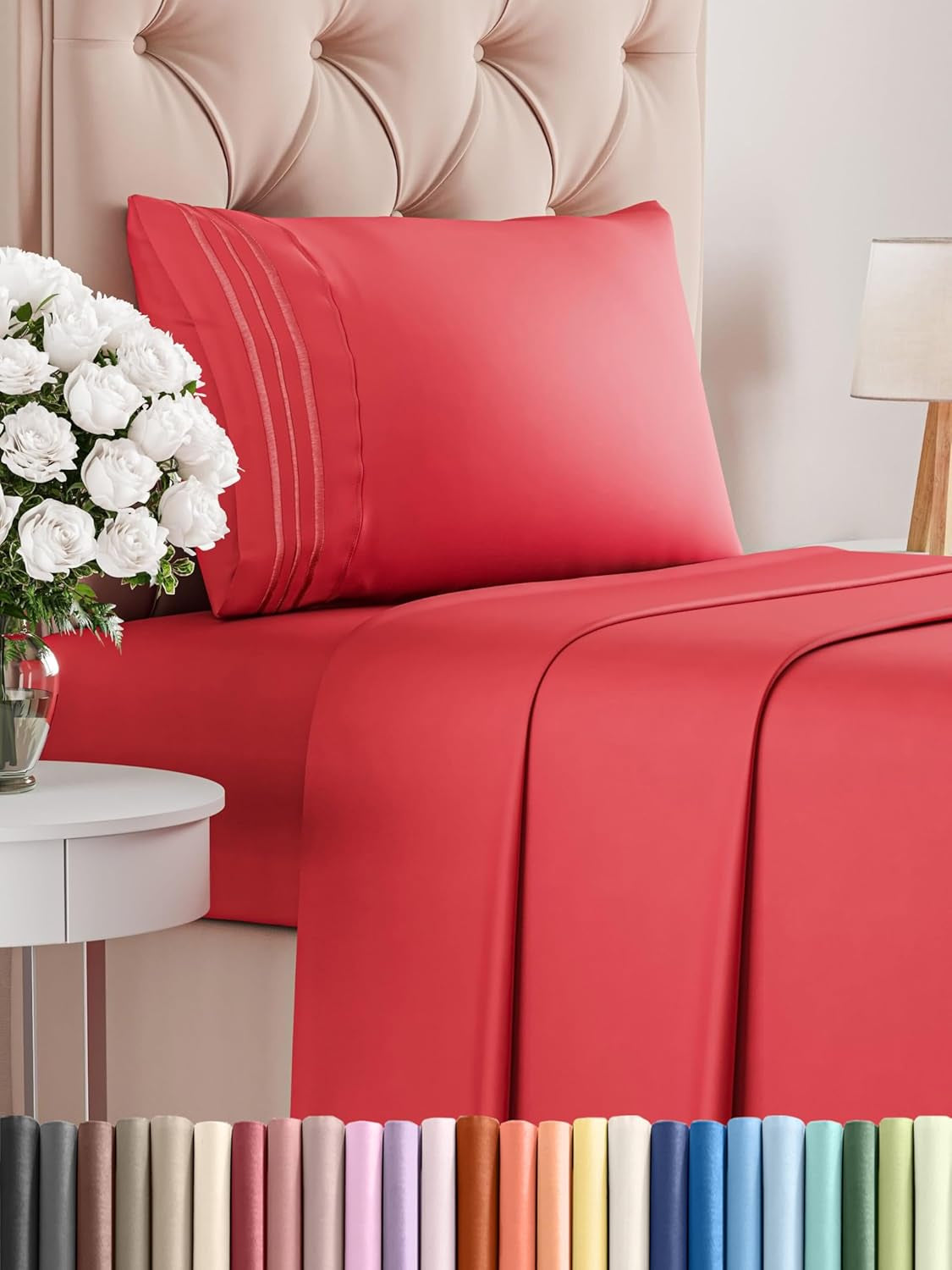 Queen Size 4 Piece Sheet Set - Comfy Breathable & Cooling Bed Sheets Set - Hotel Luxury Bedding for Women, Men, Kids, Teens, Boys & Girls - Deep Pockets, Ultra-Soft, Wrinkle Free - Oeko-Tex - Khaki