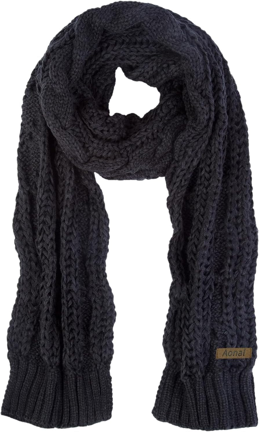 Womens Winter Scarf Cold Weather Thick Warm Cable Knit Wraps Chunky Large Soft Long Scarves