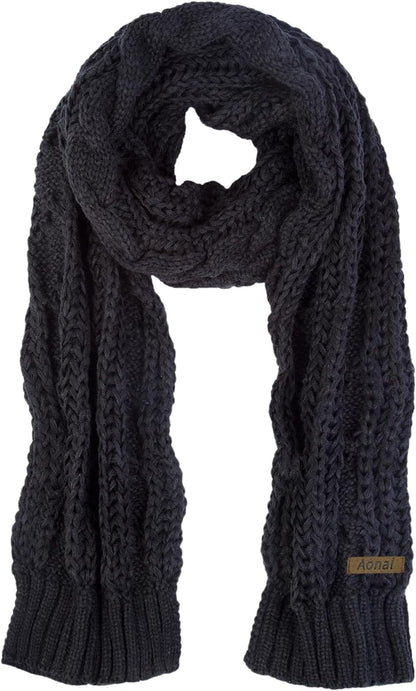 Womens Winter Scarf Cold Weather Thick Warm Cable Knit Wraps Chunky Large Soft Long Scarves